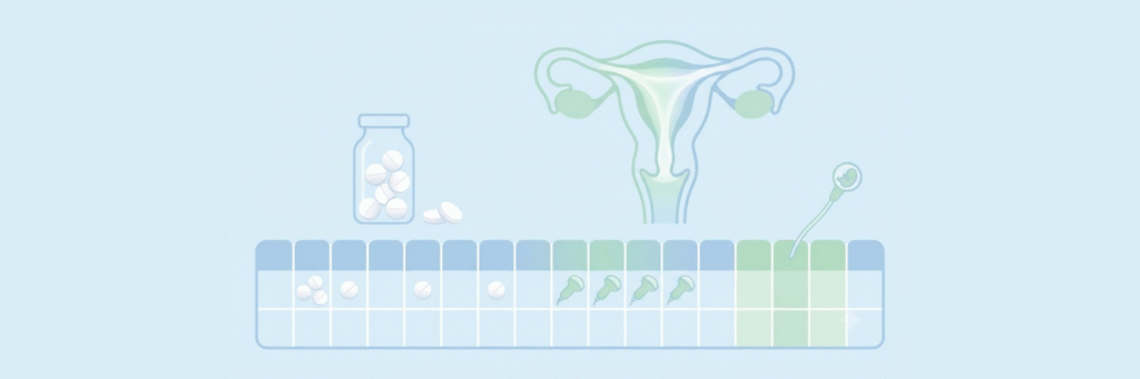 Timeline showing when estradiol tablets are taken during a frozen embryo transfer cycle