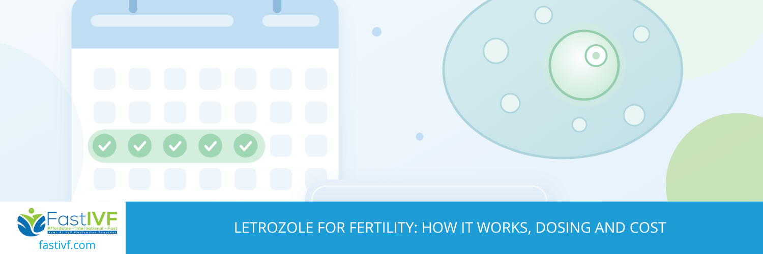 Letrozole for fertility: Femara pill blister pack with a cycle calendar showing a 5-day course